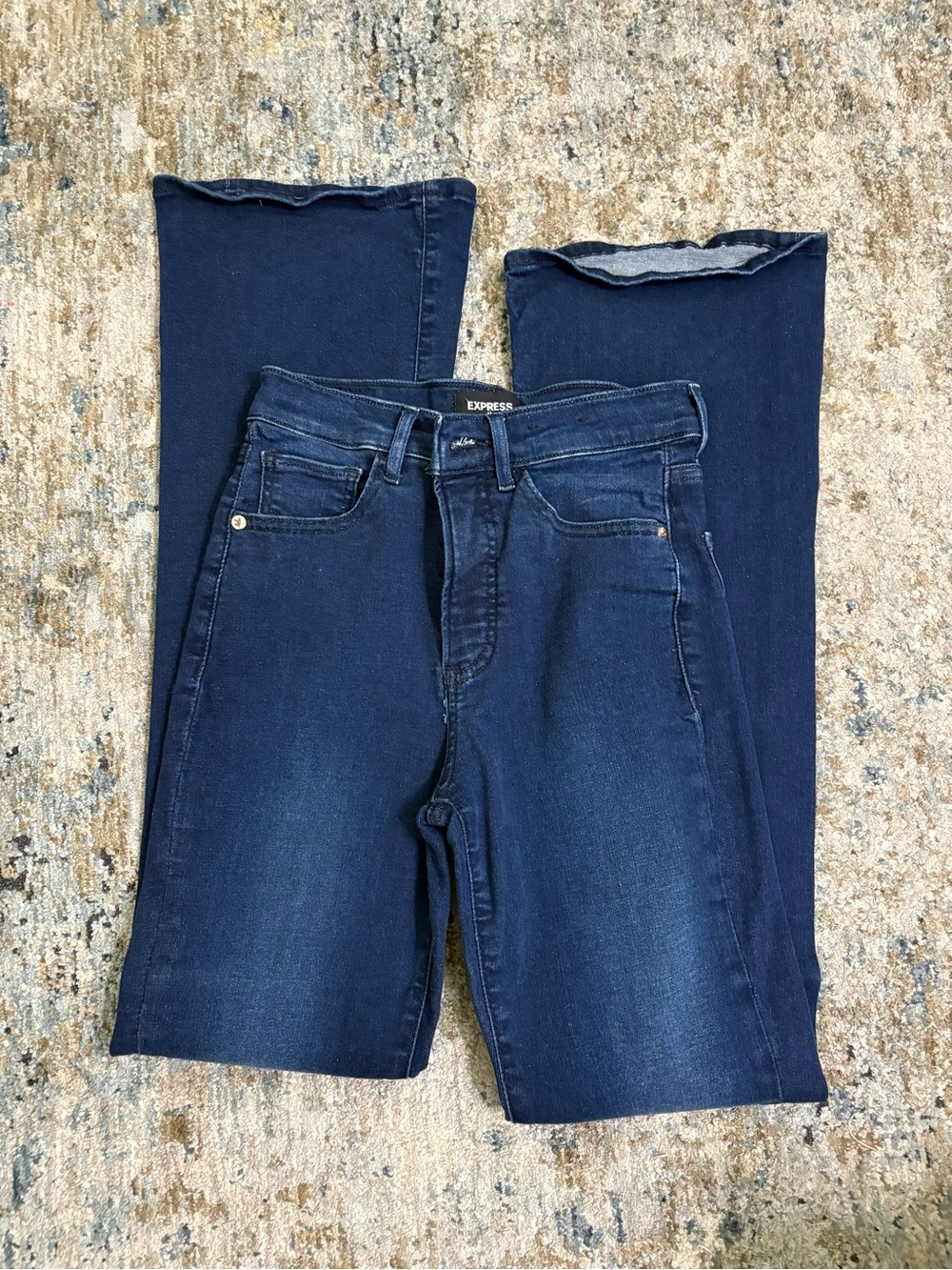 Express Women's Dark Blue Slim Flare Jeans
